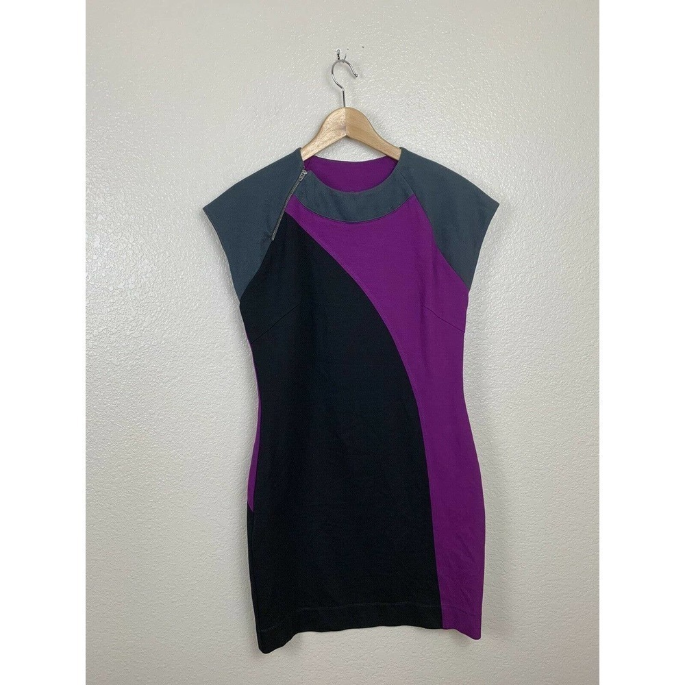 VPL Ponte Knit Sheath Dress Zipper Neck